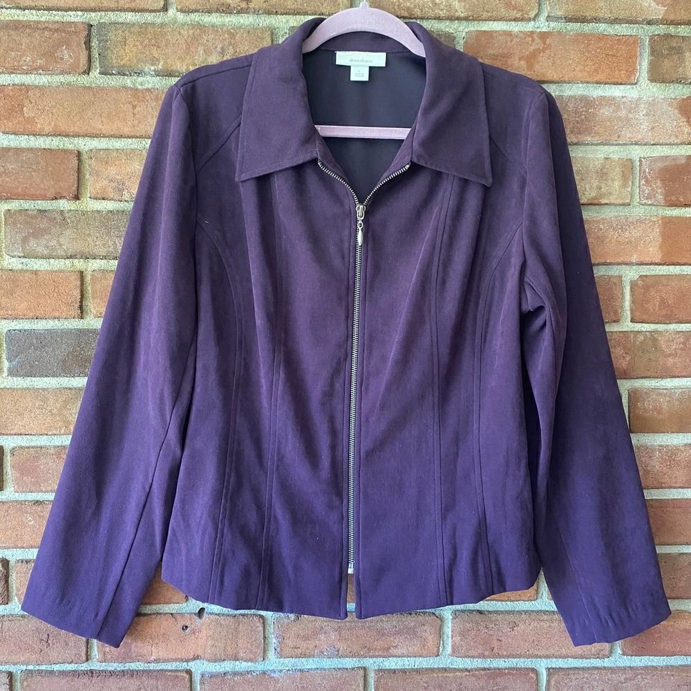Dress Barn Purple Zip Front Jacket Blazer Large